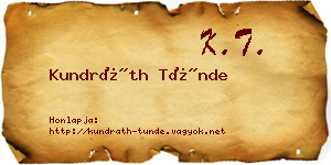Kundráth Tünde névjegykártya