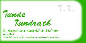 tunde kundrath business card